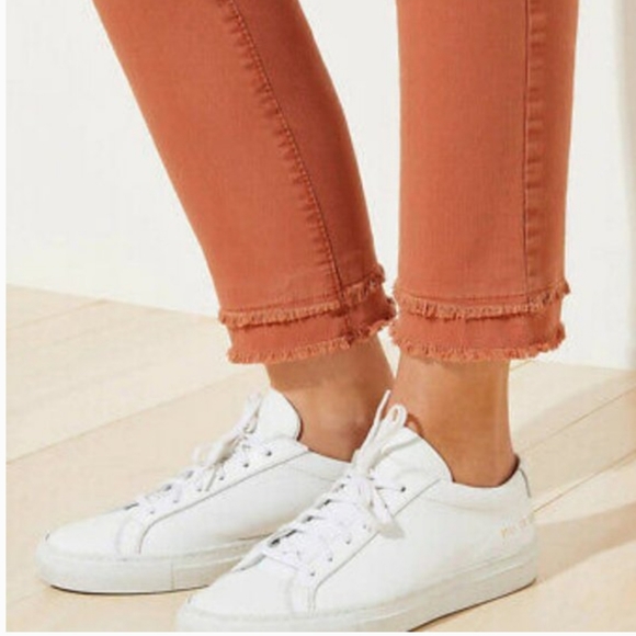 LOFT Frayed Girlfriend Chinos Soft Sienna Pants - Picture 3 of 13